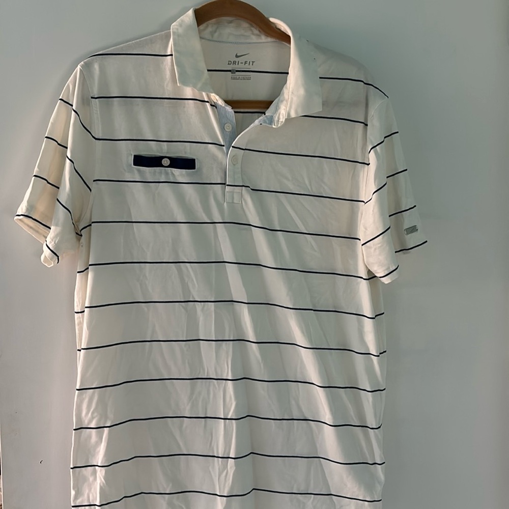 Dri-fit polo, L navy stripe